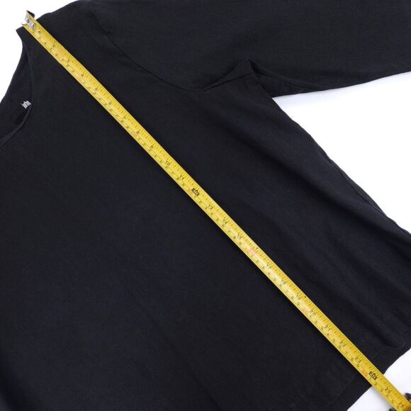 JARBO Linen Jewel Easy Top Blouse Matching Minimal Quiet Luxury Lagenlook Black - Picture 3 of 7